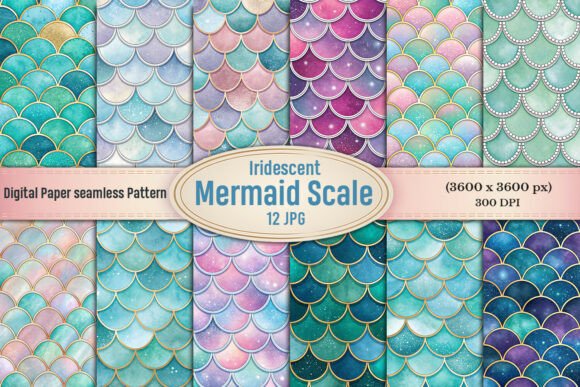 Download Iridescent Mermaid Scale Digital Paper - Mermaid Collection