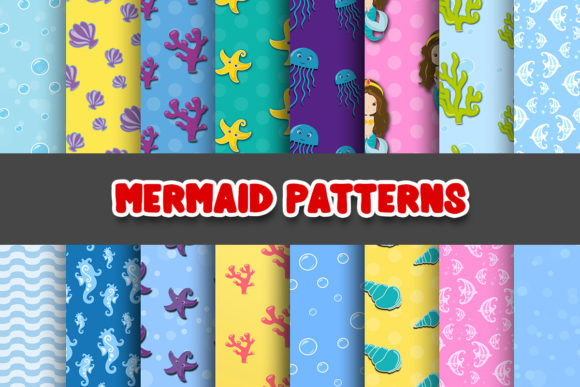 Download Mermaid Digital Papers Patterns - Mermaid Collection