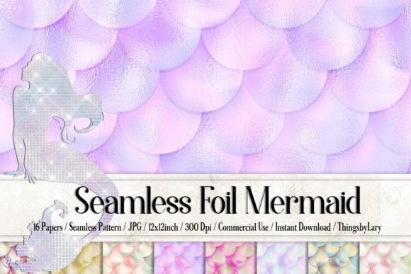 Download Seamless Foil Mermaid Scale Papers - Mermaid Collection