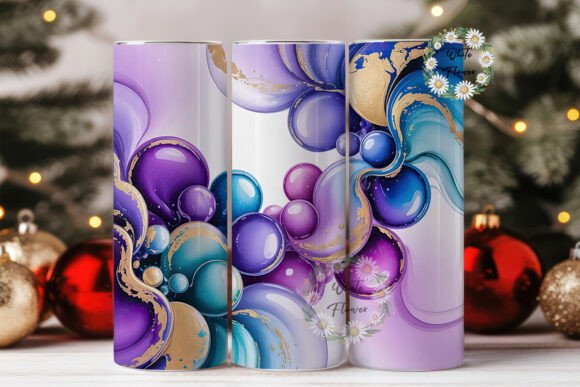 Download Purple Blue Gold Abstract Tumbler Wrap - Abstract Collection