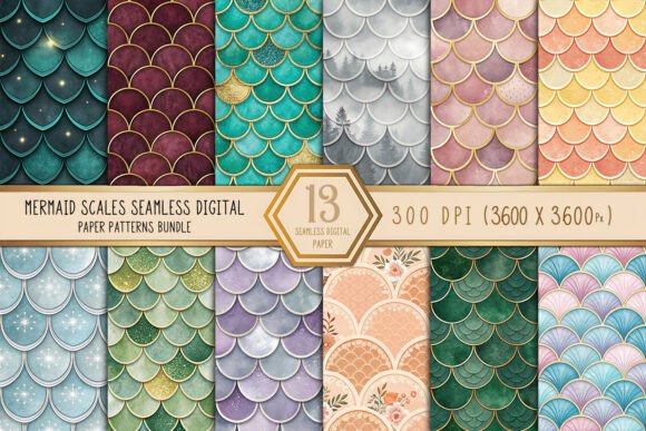 Download Mermaid Scales Seamless Digital Paper - Mermaid Collection