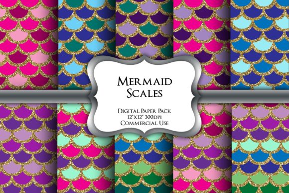 Download Mermaid Scales Digital Paper Pack - Mermaid Collection