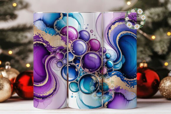 Download Purple Blue Gold Abstract Tumbler Wrap - Abstract Collection