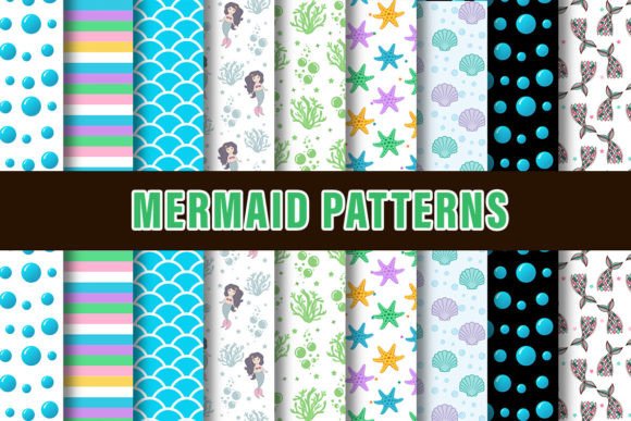 Download Mermaid Digital Papers Patterns - Mermaid Collection