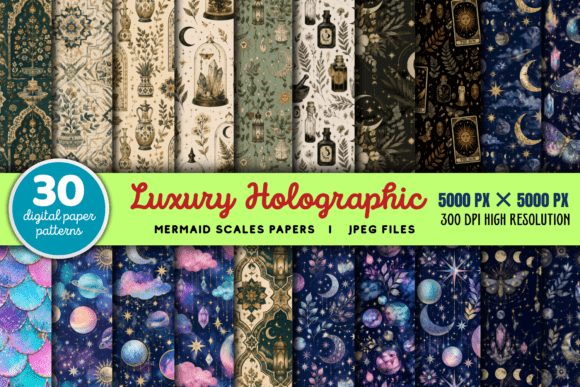 Download Luxury Holographic Mermaid Scales Papers - Mermaid Collection