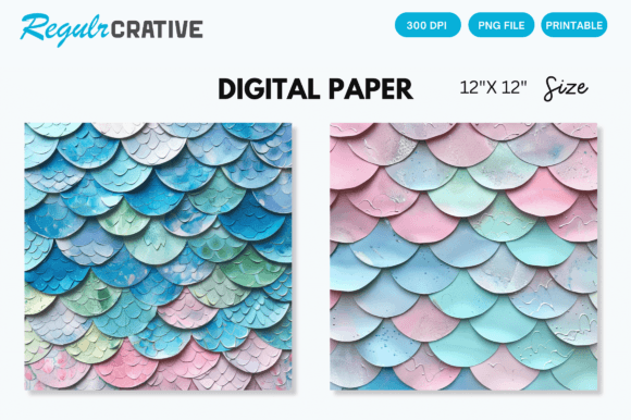 Download Ombre Mermaid Scale Paper Digital Paper - Mermaid Collection