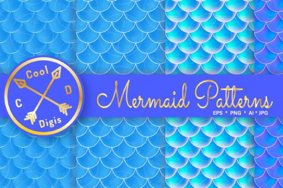 Download Mermaid Scales Blue Seamless Patterns - Mermaid Collection