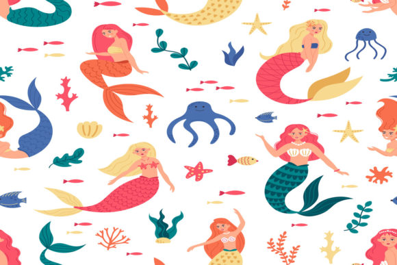 Download Mermaids Marine Pattern - Mermaid Collection