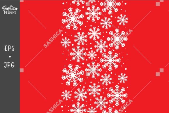 Download Snowflake/paw Prints,red Pattern Border - Snow Collection