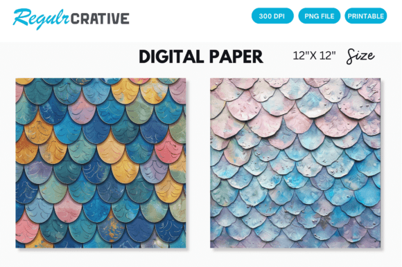 Download Ombre Mermaid Scale Paper Digital Paper - Mermaid Collection