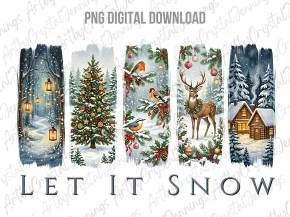Download Christmas Winter Let It Snow Brushstroke - Snow Collection