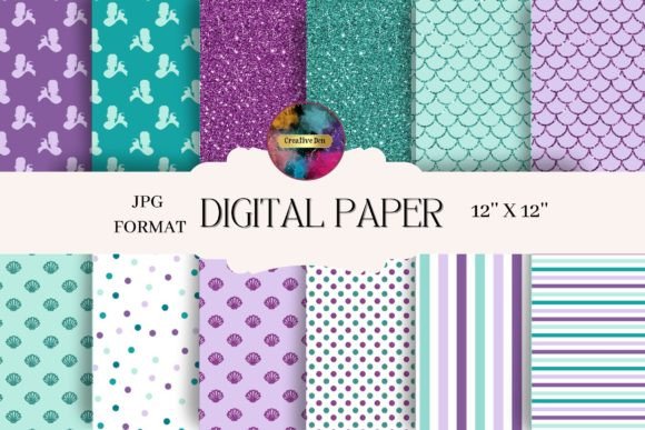 Download Mermaid Inspired Patterned Paper Pac - Mermaid Collection