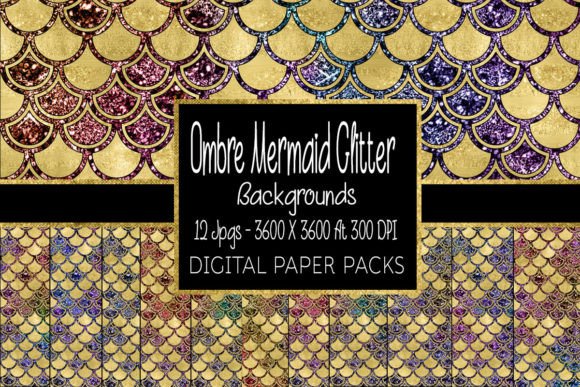 Download Ombre Mermaid Glitter Backgrounds - Mermaid Collection