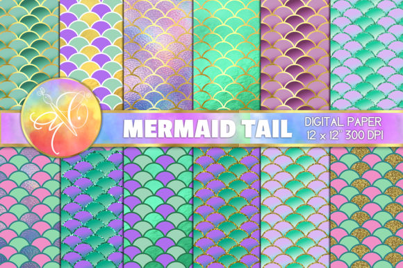 Download Mermaid Scales Digital Paper - Mermaid Collection