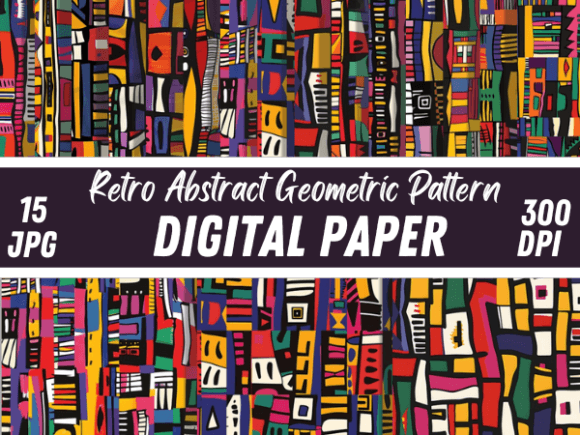 Download Retro Abstract Geometric Paper Patterns - Abstract Collection