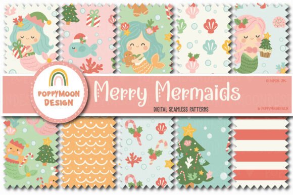 Download Merry Mermaids Pattern Set - Mermaid Collection