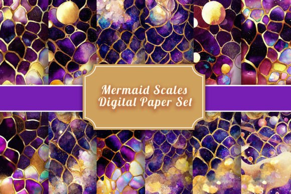 Download Mermaid Scales Digital Paper - Mermaid Collection