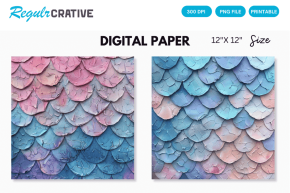 Download Ombre Mermaid Scale Paper Digital Paper - Mermaid Collection