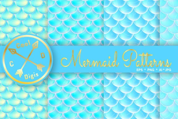 Download Mermaid Scales Blue Seamless Patterns - Mermaid Collection