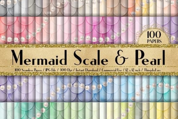 Download Seamless Pearl Mermaid Scale Papers - Mermaid Collection
