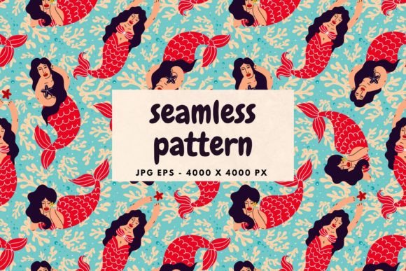Download Pattern with Mermaids - Mermaid Collection