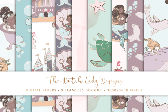 Download Seamless Pattern - Fairytale Mermaids - Mermaid Collection