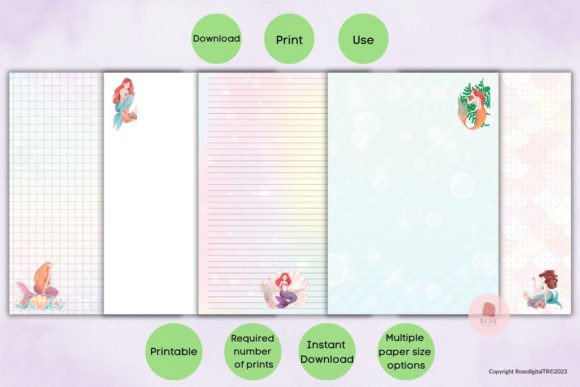 Download Printable Stationery Papers Mermaid - Mermaid Collection